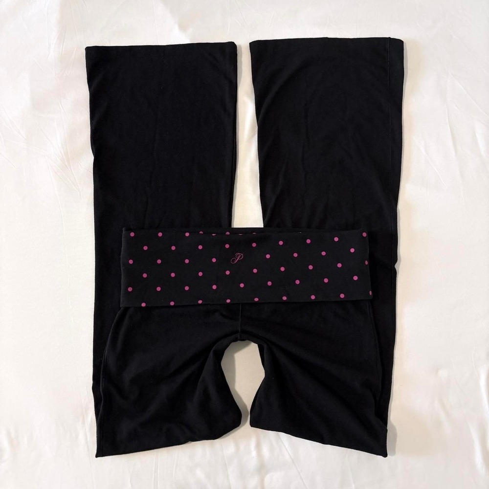 Victoria's Secret PINK All-Day Cotton Polka Dot Foldover Flare Leggings Y2K 2000
